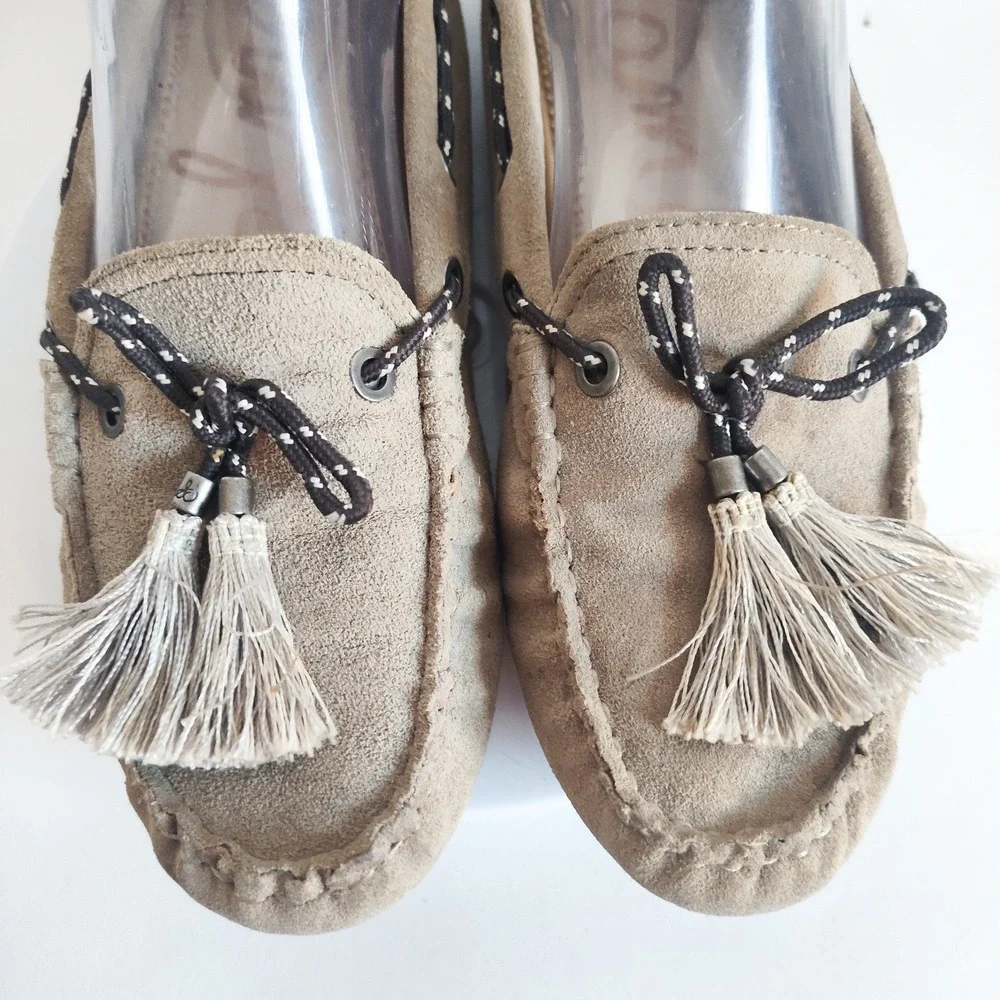 Sam Edelman Loafers Flats 7.5 Fantine Slip On Suede Moc Toe Minimalist Preppy